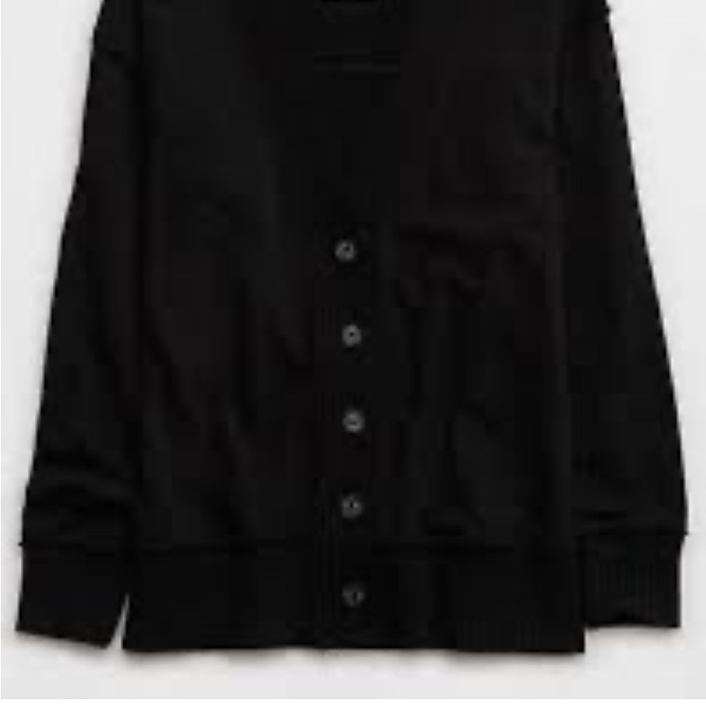 Aerie Black Getaway Cardigan Sweatshirt Size Large NWT - Picture 15 of 16